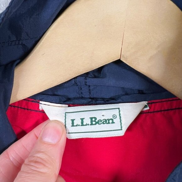 Vintage L.L. Bean Anorak Quarter Zip Jacket Mens Size Large Blue Red Made In USA - Picture 3 of 12